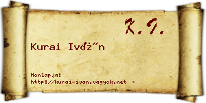 Kurai Iván névjegykártya